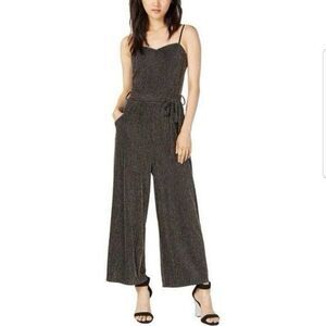 Emerald Sundae Womens Small Metallic Wide Leg Luxe Shimmer NYE Holiday Jumpsuit